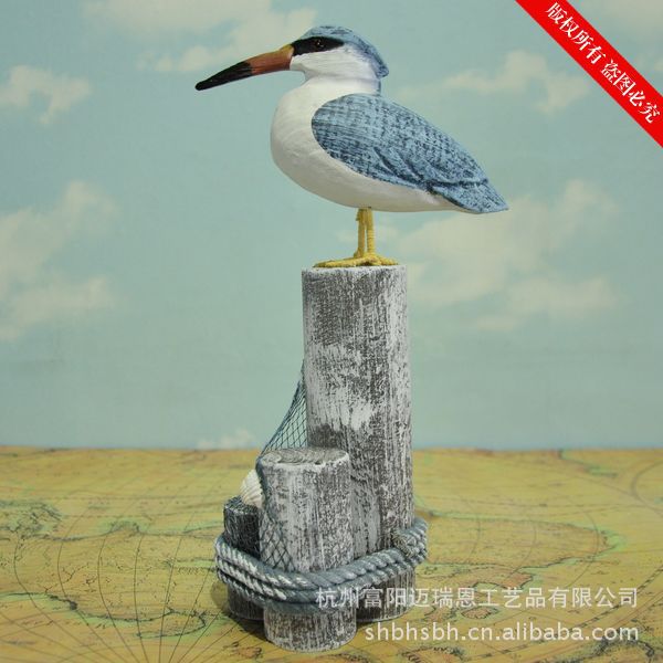 Sea Bird Mediterranean Home Decoration Wooden Crafts Wood Decoration MA10800