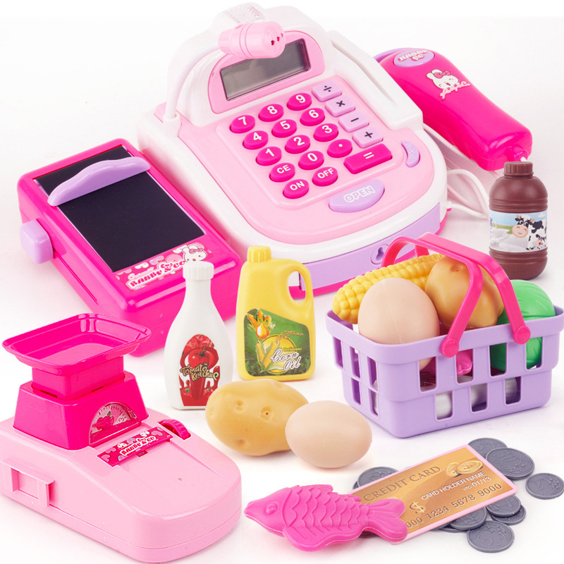 Upgrade Multi-Function Simulation Supermarket Sound and Light Cash Register Card Scanning Sound Amplifier Simulation Cash Register Toy