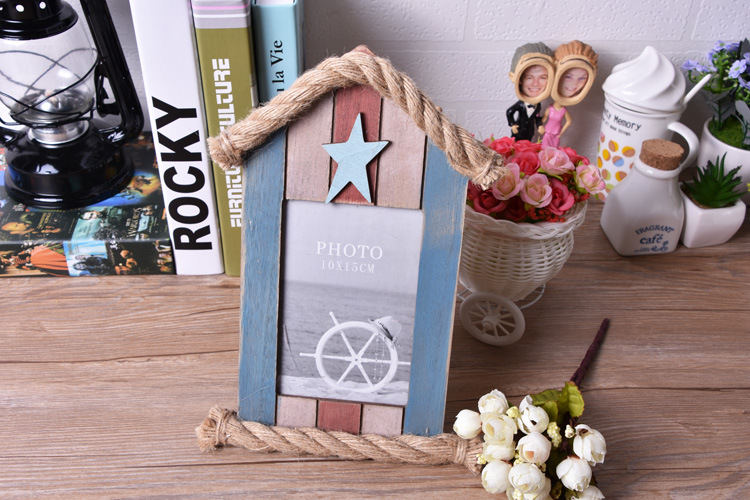 Factory Direct Sales Mediterranean Style Photo Frame Retro Wood Crafts Decoration Home Decoration Hemp Rope Photo Frame Factory Direct Sales Mediterranean Style Photo Frame Retro Wood Crafts Decoration Home Decoration Hemp Rope Photo Frame