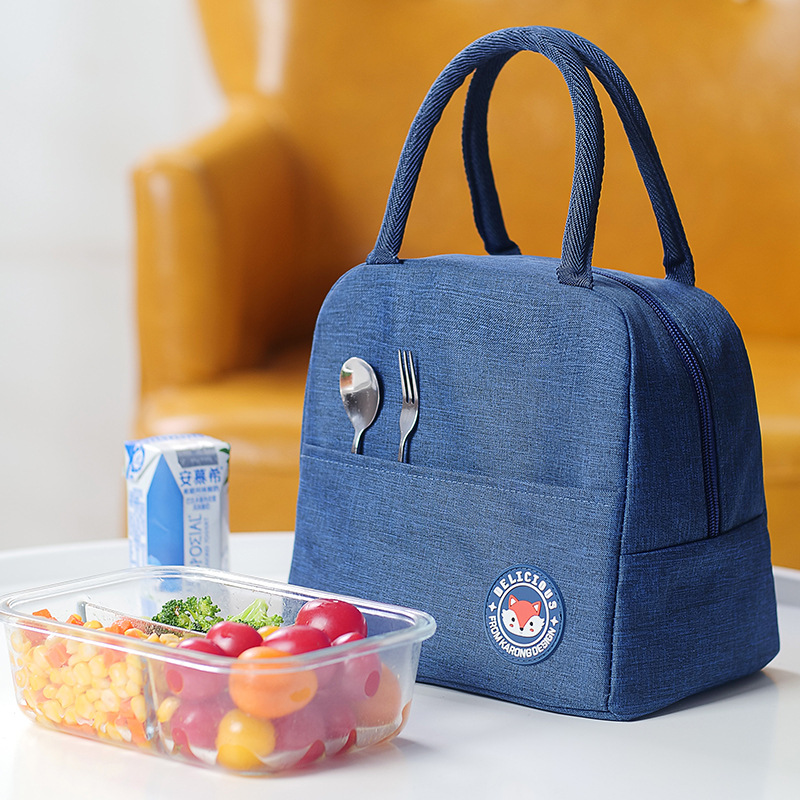 Student Portable Insulated Bag Fresh-Keeping Picnic Bag Work Portable Lunch Box Thermal Insulation Lunch Bag Lunch Box Bag