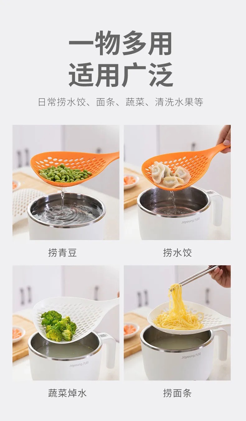 Household Kitchen Skimmer Large Nylon Colander Noodles Water Sieve Hot Pot Strainer Long Handle Pasta Spoon Wive-Screen Ladle