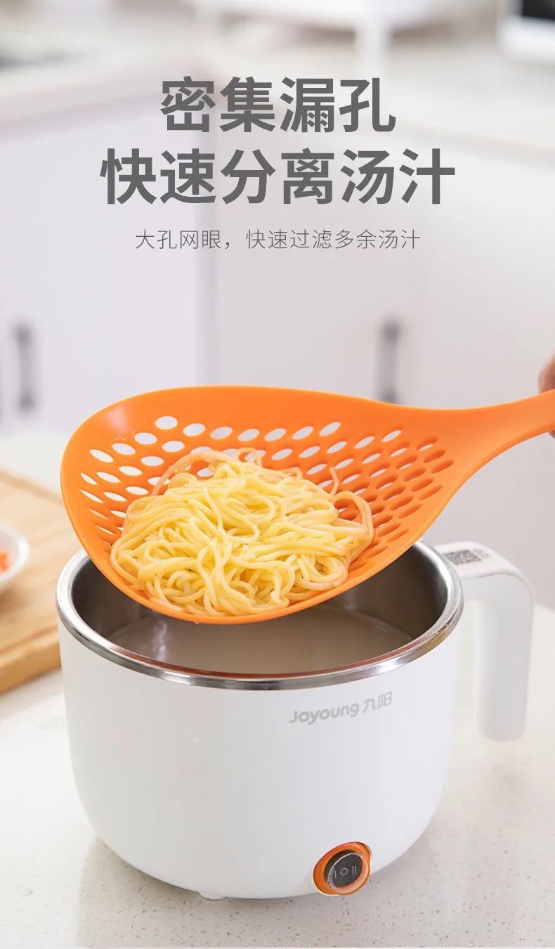 Household Kitchen Skimmer Large Nylon Colander Noodles Water Sieve Hot Pot Strainer Long Handle Pasta Spoon Wive-Screen Ladle