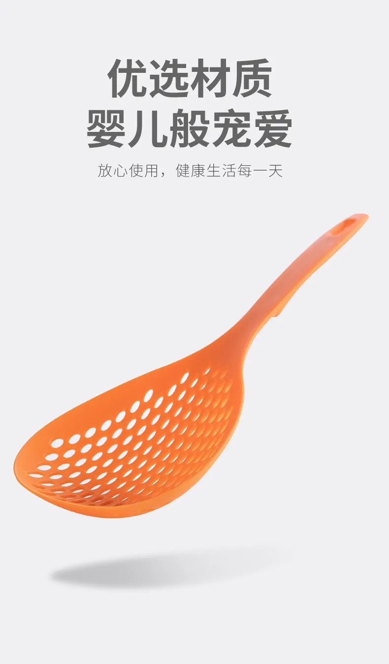 Household Kitchen Skimmer Large Nylon Colander Noodles Water Sieve Hot Pot Strainer Long Handle Pasta Spoon Wive-Screen Ladle