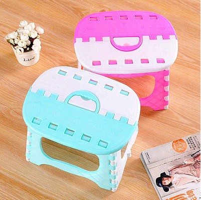 A2-28 Portable Color Matching Thickened Stool Children&#039;s Stool Folding Stool Outdoor Plastic Low Stool Train Stool