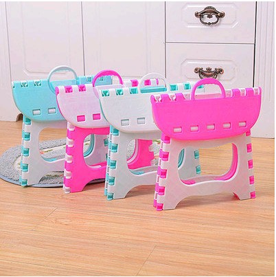 A2-28 Portable Color Matching Thickened Stool Children&#039;s Stool Folding Stool Outdoor Plastic Low Stool Train Stool