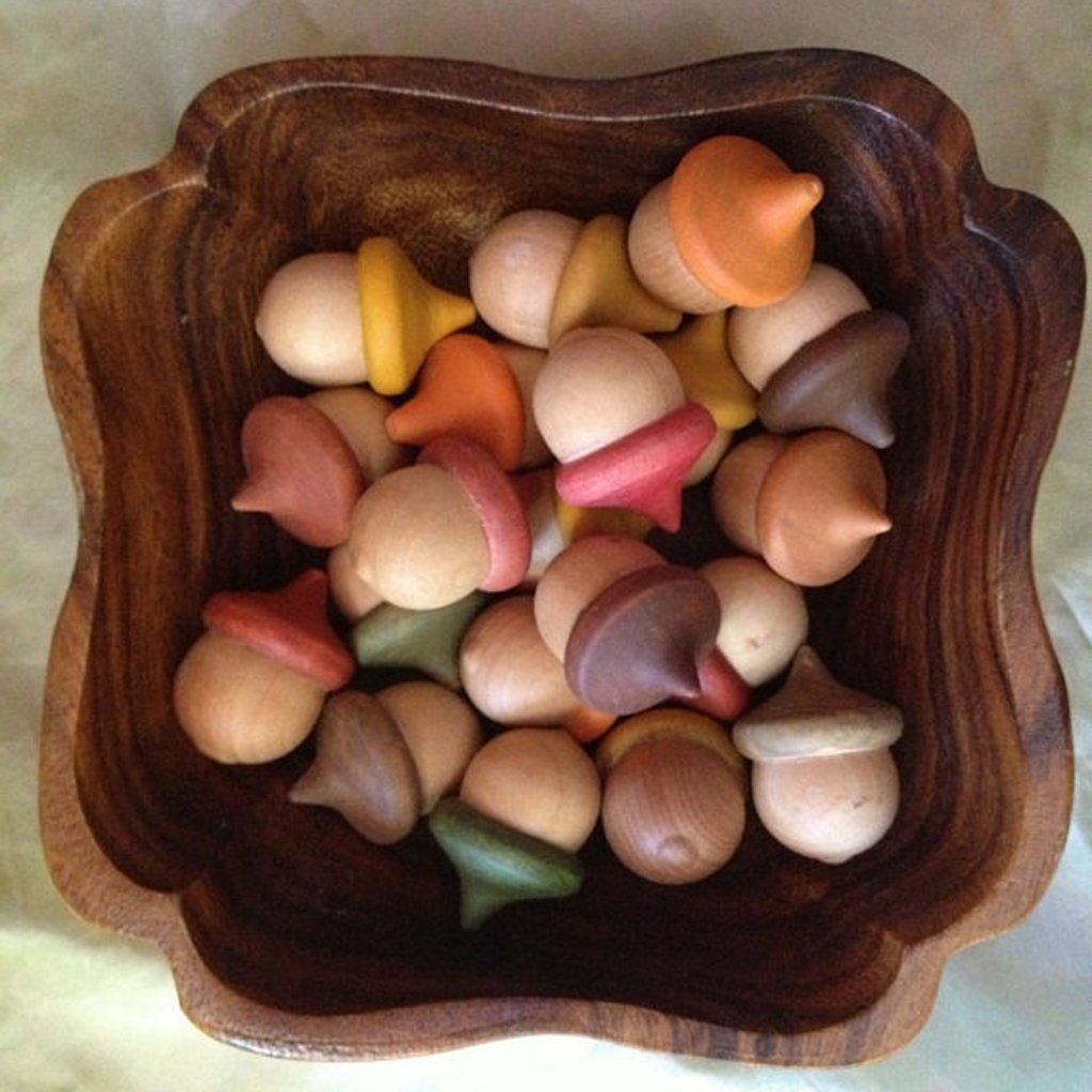 Wooden Toy Car Wood ACORN Painted DIY Wood Crafts Home Decoration &amp; Ornament 10PCs a Pack