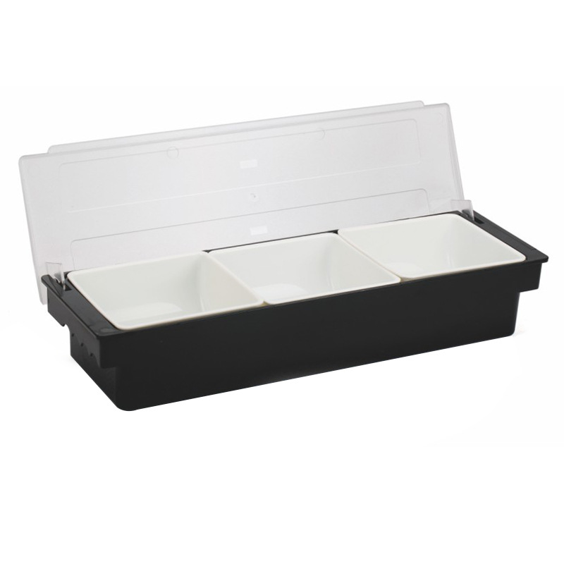 Plastic Multi-Grid Water Fruit Box Fresh-Keeping Condiment Dispenser Bar Bar Counter Compartment Fruit Box Cocktail Decorative Box Wholesale