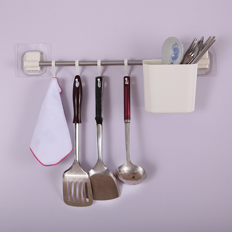 Yaffil4 Multi Hook Stainless Steel Crystal Sticker Suction Towel Rack Storage Rack Bathroom Kitchen Multi-Purpose Hanging