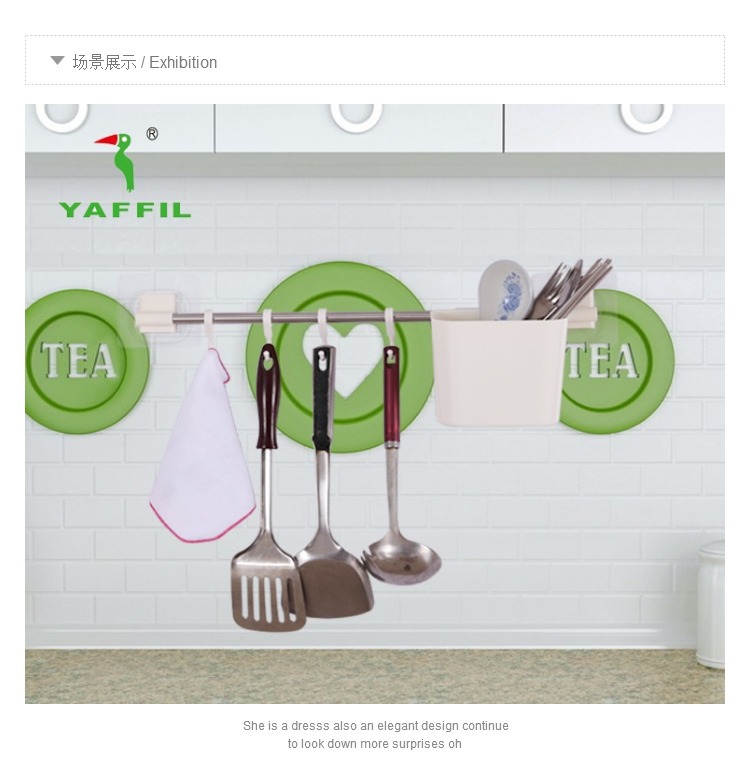 Yaffil4 Multi Hook Stainless Steel Crystal Sticker Suction Towel Rack Storage Rack Bathroom Kitchen Multi-Purpose Hanging