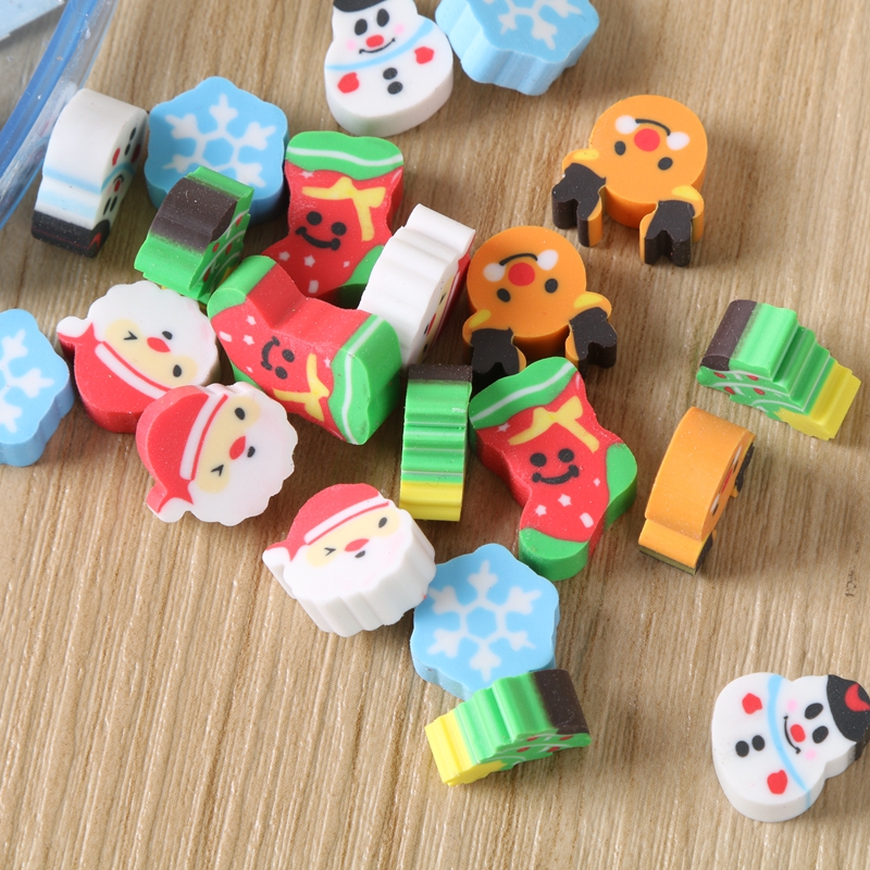 Cartoon Christmas eraser set for children&#039;s New Year creative stationery gifts
