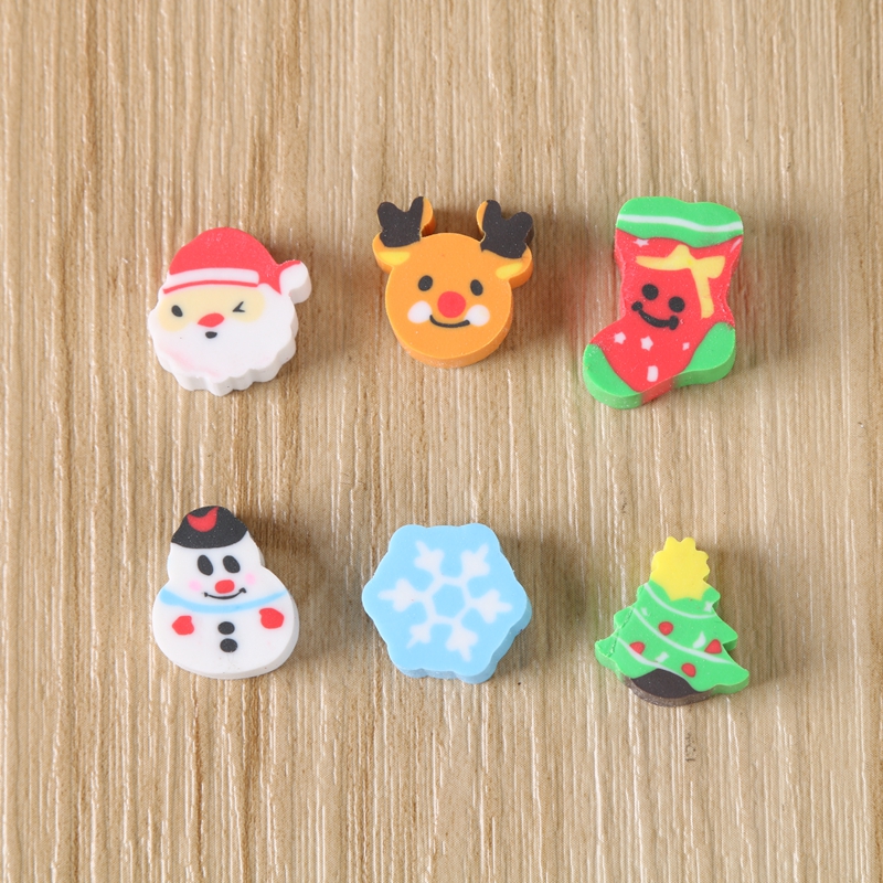 Cartoon Christmas eraser set for children&#039;s New Year creative stationery gifts