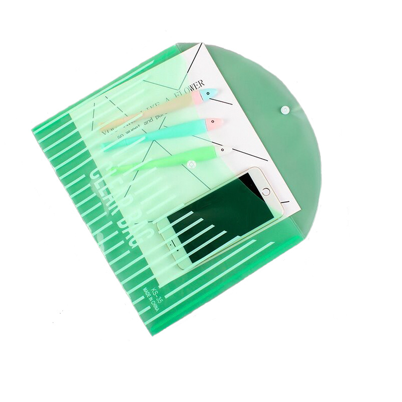 A4 Transparent File Bag File Information Bag Student Subject Folder Color Plastic Storage Office Supplies