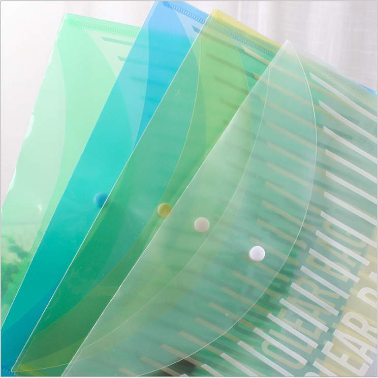 A4 Transparent File Bag File Information Bag Student Subject Folder Color Plastic Storage Office Supplies