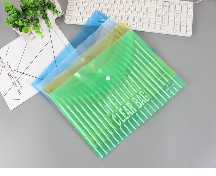A4 Transparent File Bag File Information Bag Student Subject Folder Color Plastic Storage Office Supplies