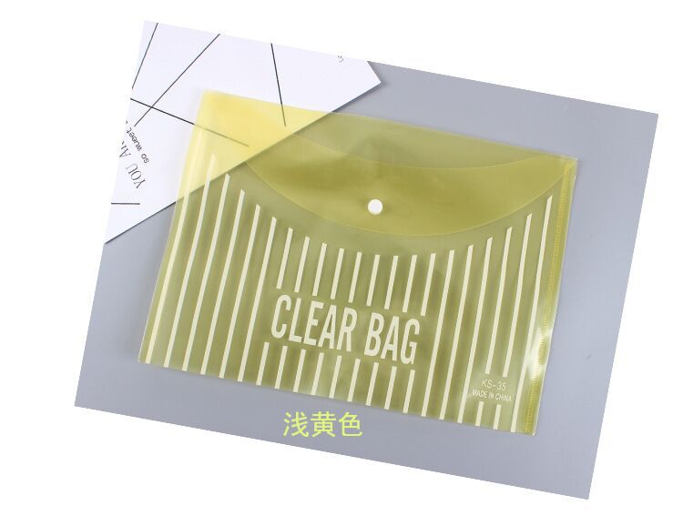 A4 Transparent File Bag File Information Bag Student Subject Folder Color Plastic Storage Office Supplies