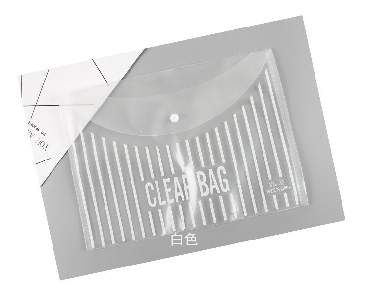 A4 Transparent File Bag File Information Bag Student Subject Folder Color Plastic Storage Office Supplies