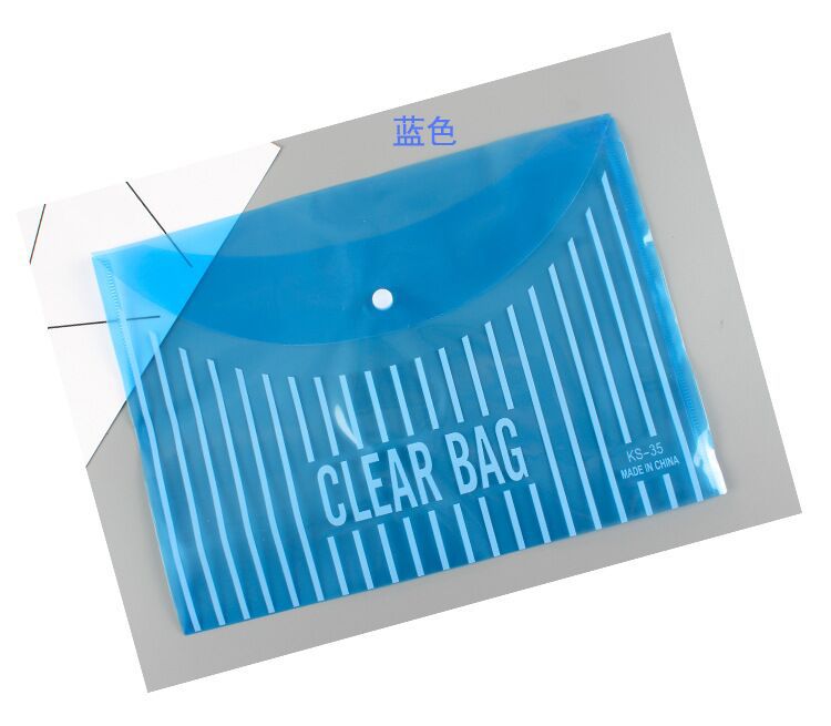 A4 Transparent File Bag File Information Bag Student Subject Folder Color Plastic Storage Office Supplies