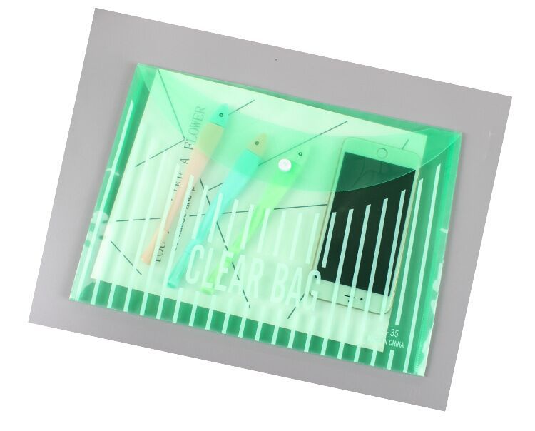 A4 Transparent File Bag File Information Bag Student Subject Folder Color Plastic Storage Office Supplies