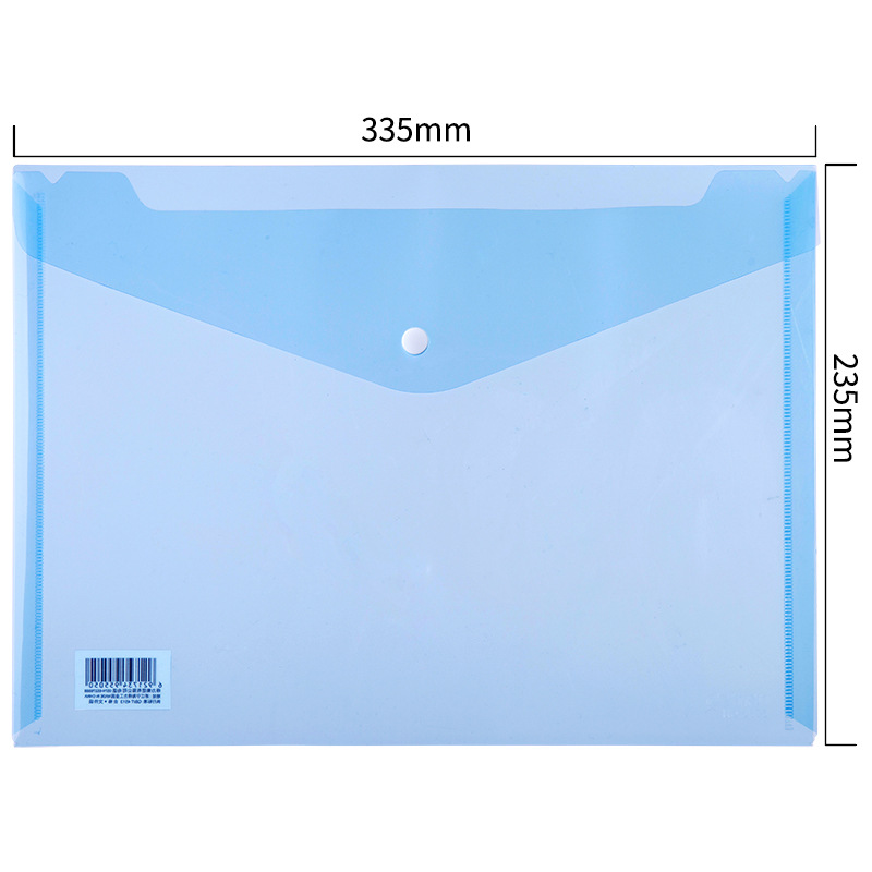 Deli 5505 File Bag A4 Office Transparent Button Bag Plastic Briefbag File Information Bag Briefbag Wholesale