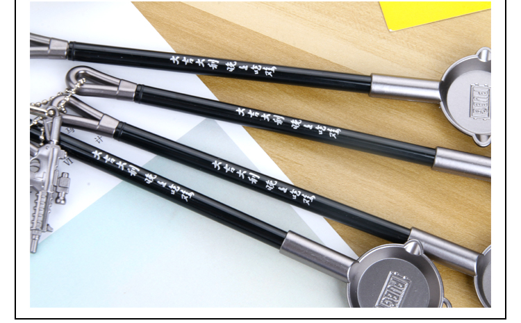 Factory Direct Sales New Pan Modeling with Submachine Gun Hanging Gel Pen Student Studying Stationery Supplies Wholesale Factory Direct Sales New Pan Modeling with Submachine Gun Hanging Gel Pen Student Studying Stationery Supplies Wholesale