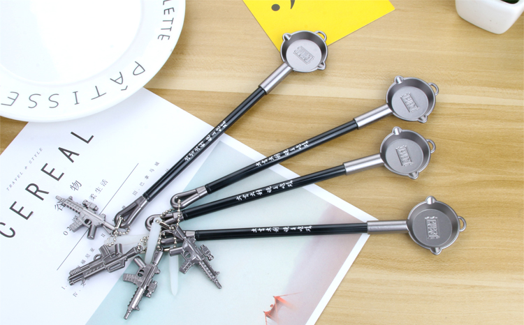 Factory Direct Sales New Pan Modeling with Submachine Gun Hanging Gel Pen Student Studying Stationery Supplies Wholesale Factory Direct Sales New Pan Modeling with Submachine Gun Hanging Gel Pen Student Studying Stationery Supplies Wholesale