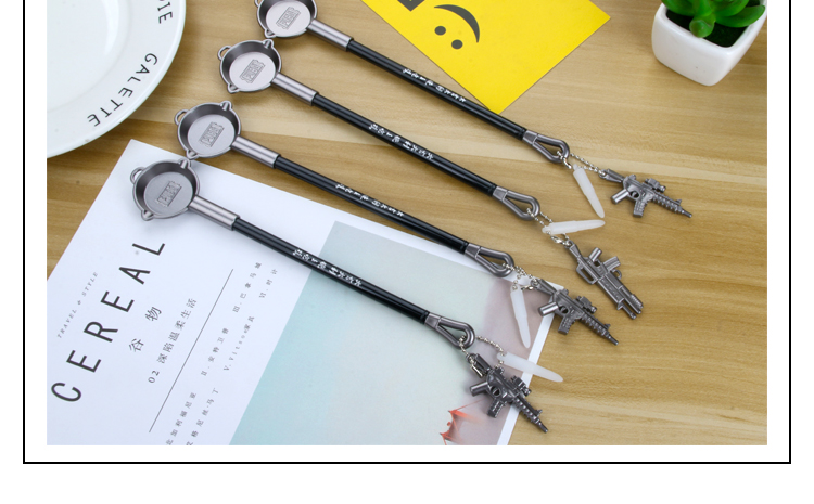 Factory Direct Sales New Pan Modeling with Submachine Gun Hanging Gel Pen Student Studying Stationery Supplies Wholesale Factory Direct Sales New Pan Modeling with Submachine Gun Hanging Gel Pen Student Studying Stationery Supplies Wholesale