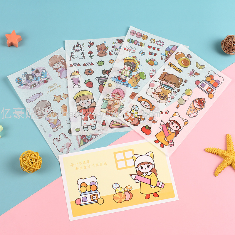 Journal Stickers Cartoon Stickers Girl&#039;s Hand Account Stickers Decorative Sticker Pet Waterproof Thermos Cup Stickers