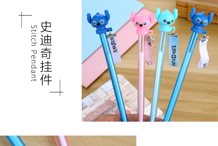 Factory Direct Sales New Cartoon Gel Pen Stitch Streamer Pendant Student Studying Stationery Supplies Can Be Customized Factory Direct Sales New Cartoon Gel Pen Stitch Streamer Pendant Student Studying Stationery Supplies Can Be Customized