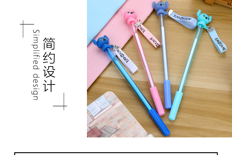 Factory Direct Sales New Cartoon Gel Pen Stitch Streamer Pendant Student Studying Stationery Supplies Can Be Customized Factory Direct Sales New Cartoon Gel Pen Stitch Streamer Pendant Student Studying Stationery Supplies Can Be Customized