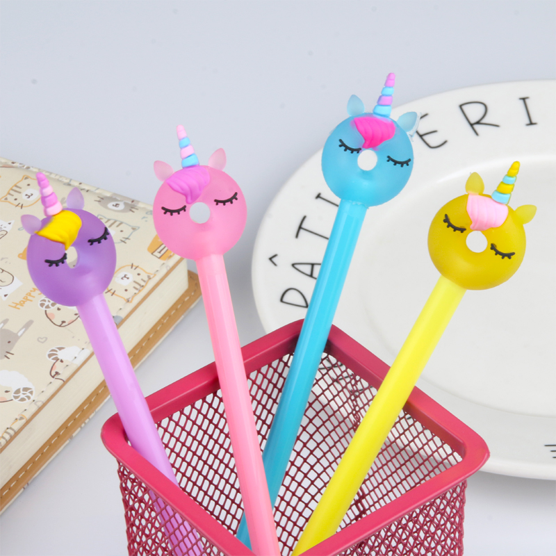New Creative Donut Unicorn Gel Pen Creative Learning Stationery Cute Student Studying Stationery Customizable