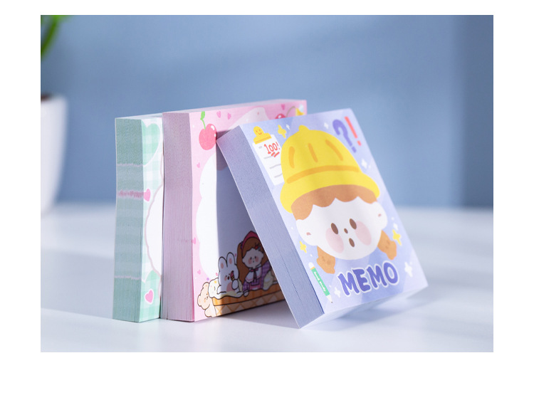 Yuxian Sticky Notes Sweet Tea Telegraph Series Hand-Painted Cartoon Cute Hand Account Message Memo Note Sticker 100 Pieces 8 Models