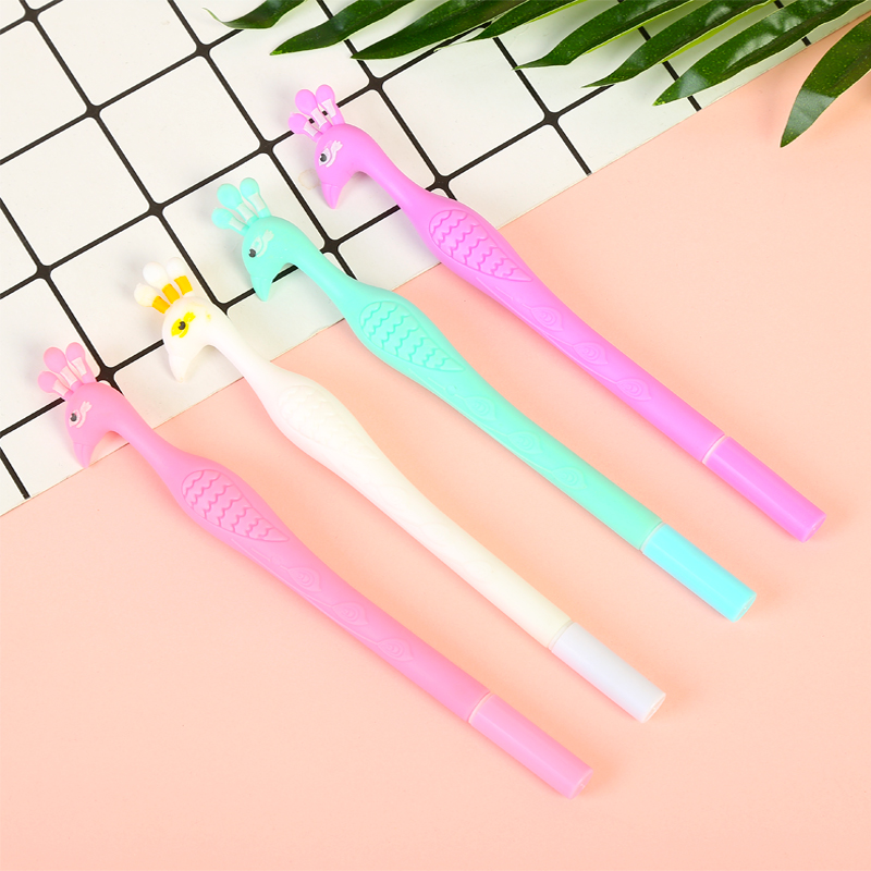 Korean Creative New Cartoon Peacock Black Gel Pen Student Studying Stationery Factory Direct Sales Customizable Logo