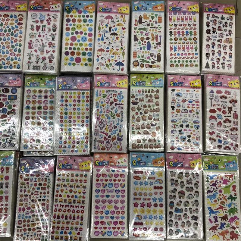 Cartoon Bubble Sticker PVC Colorful Stickers 3D Bubble Smiley Stickers Children Animal Cartoon Sticker Phone Stickers Nail Sticker