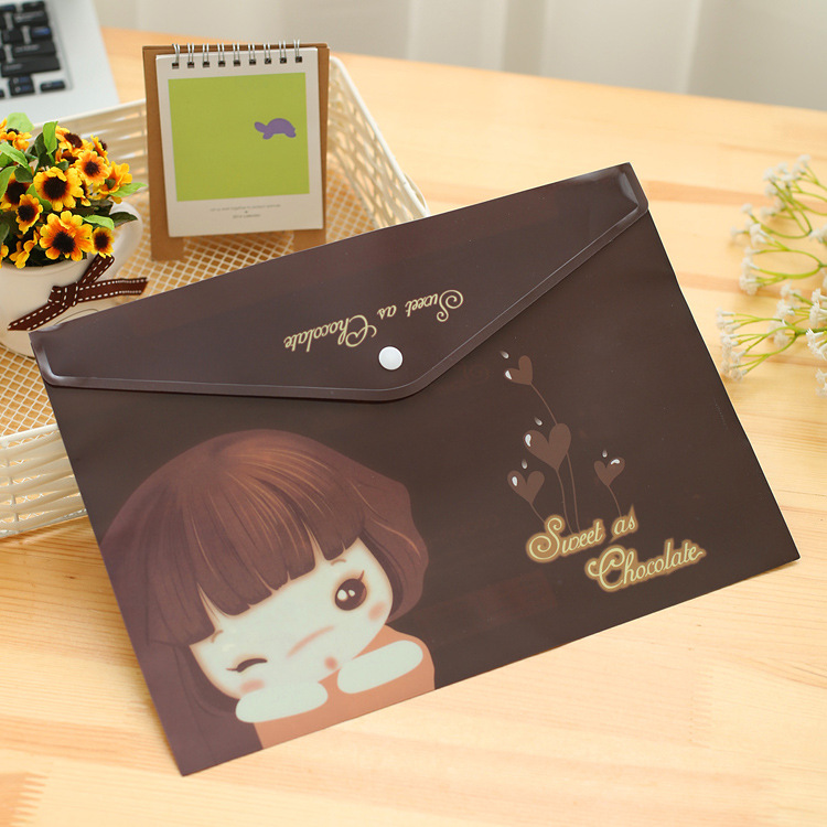 301 Xiaonizi A4 File Bag Cute Korean Stationery Wholesale Information Bag Button Bag Test Paper File Bag