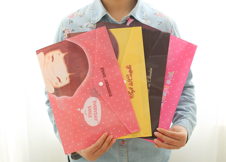 301 Xiaonizi A4 File Bag Cute Korean Stationery Wholesale Information Bag Button Bag Test Paper File Bag