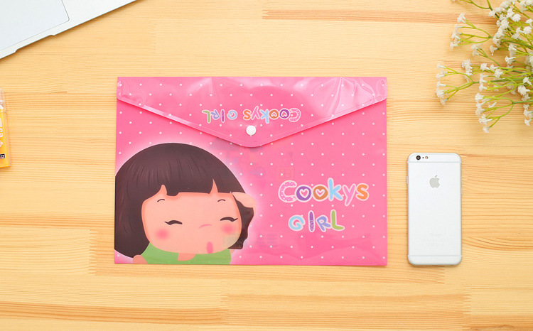 301 Xiaonizi A4 File Bag Cute Korean Stationery Wholesale Information Bag Button Bag Test Paper File Bag