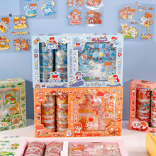 Gilding Japanese and Paper Adhesive Tape Sets Creative Cartoon Handmade DIY Hand Account Stickers Student Stationery Decorative Stickers Gilding Japanese and Paper Adhesive Tape Sets Creative Cartoon Handmade DIY Hand Account Stickers Student Stationery Decorative Stickers
