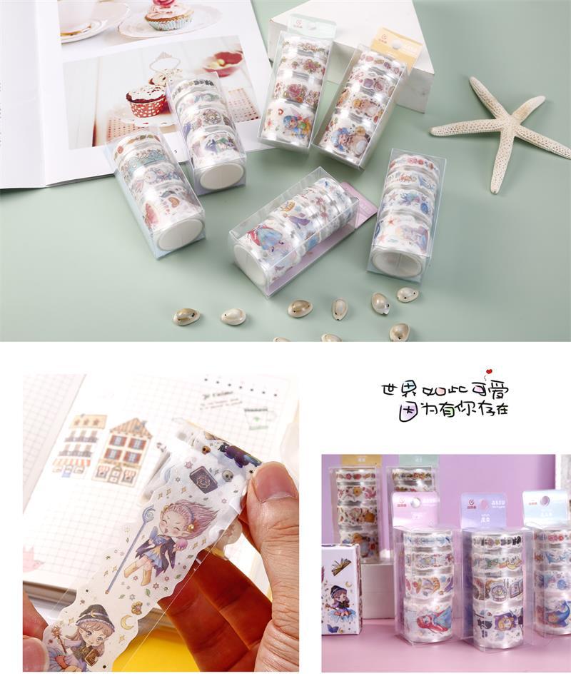 Gilding Japanese and Paper Adhesive Tape Sets Creative Cartoon Handmade DIY Hand Account Stickers Student Stationery Decorative Stickers Gilding Japanese and Paper Adhesive Tape Sets Creative Cartoon Handmade DIY Hand Account Stickers Student Stationery Decorative Stickers