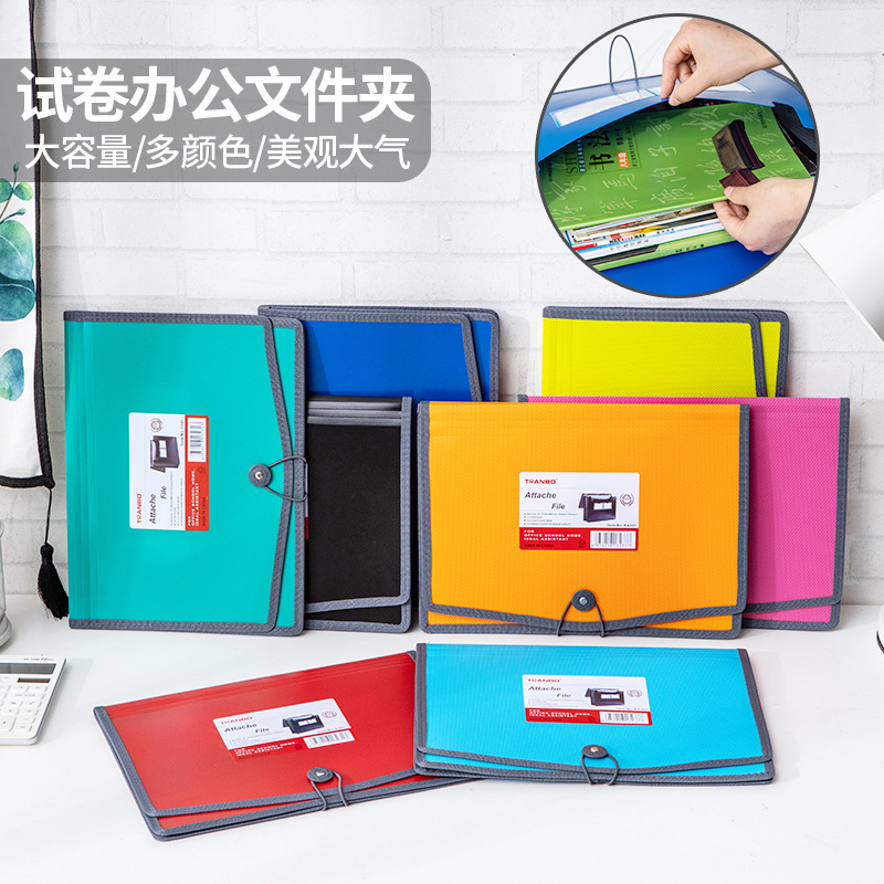 Factory Direct Sales Candy Color Space Bag Large Capacity Test Paper Document Buggy Bag Info Booklet Folder Information Bag
