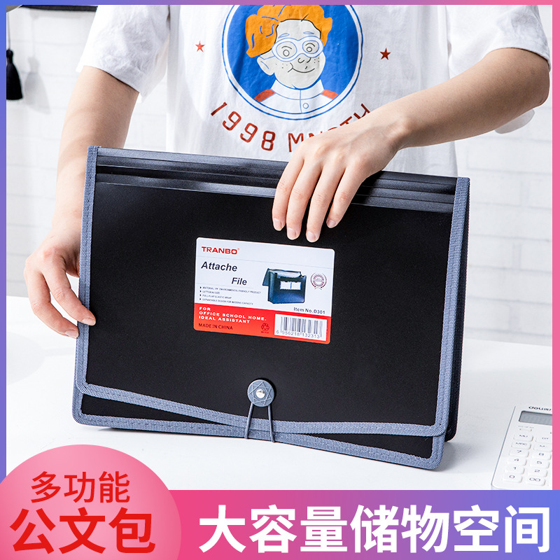 Factory Direct Sales Candy Color Space Bag Large Capacity Test Paper Document Buggy Bag Info Booklet Folder Information Bag