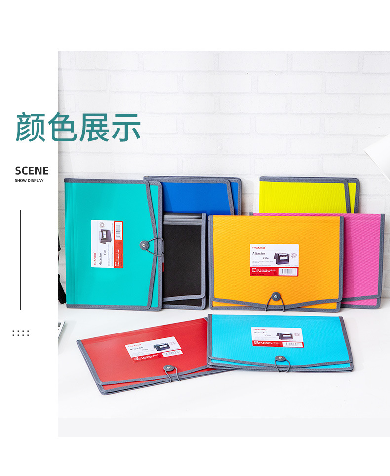 Factory Direct Sales Candy Color Space Bag Large Capacity Test Paper Document Buggy Bag Info Booklet Folder Information Bag