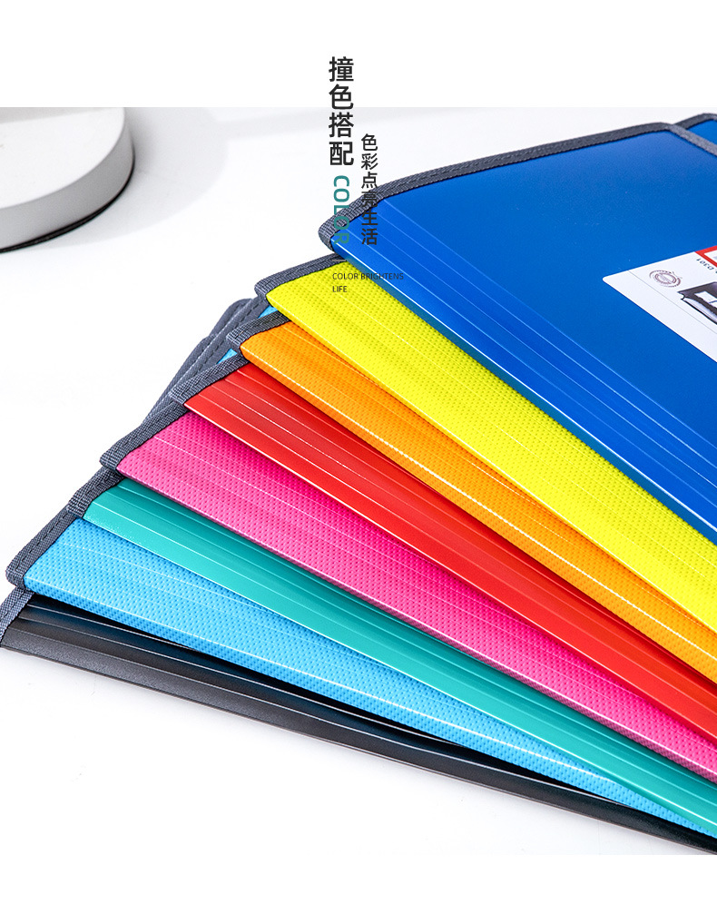 Factory Direct Sales Candy Color Space Bag Large Capacity Test Paper Document Buggy Bag Info Booklet Folder Information Bag