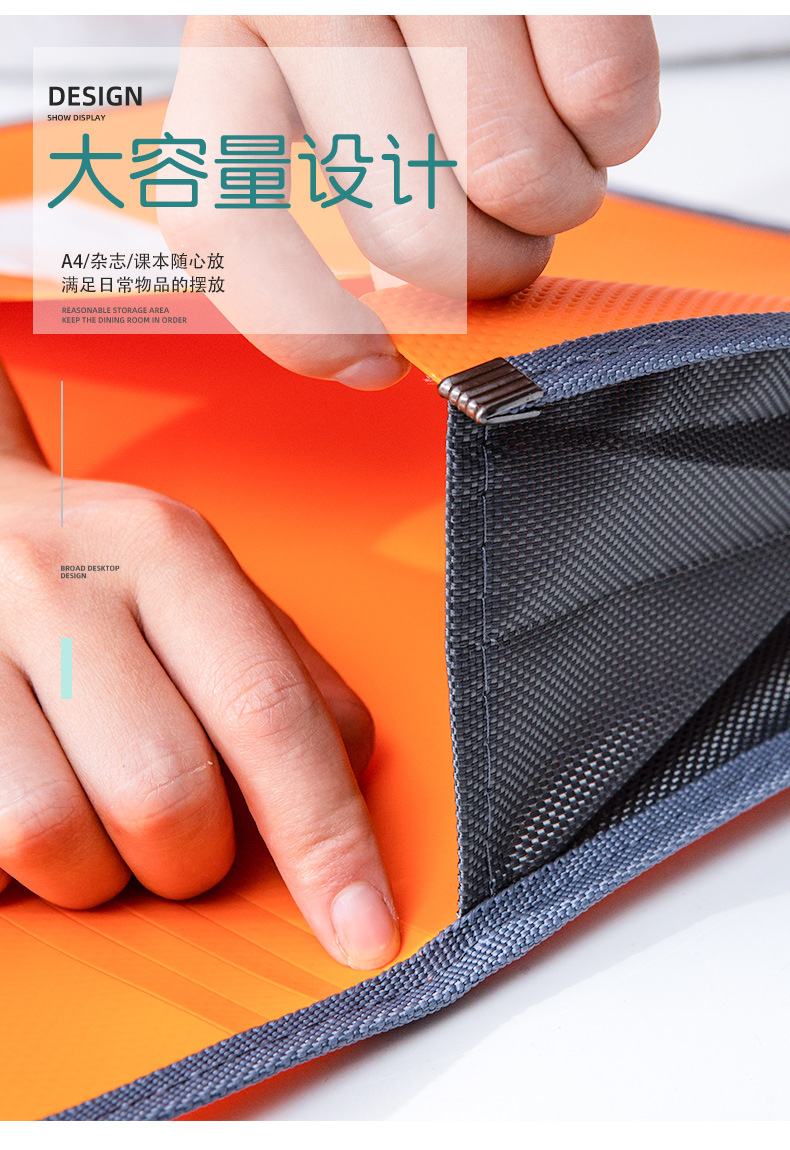 Factory Direct Sales Candy Color Space Bag Large Capacity Test Paper Document Buggy Bag Info Booklet Folder Information Bag