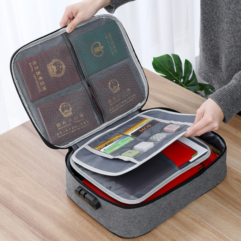 Certificate Storage Box Household Multi-Functional Credentials Boxes Household Certificate Household Register File Information Card Package Organizing Box Bag