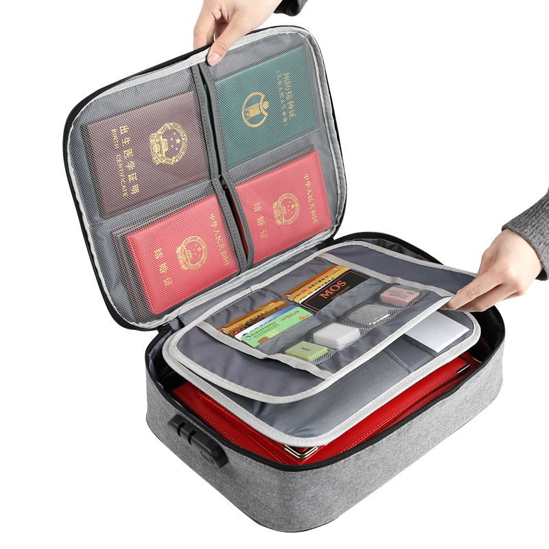 Certificate Storage Box Household Multi-Functional Credentials Boxes Household Certificate Household Register File Information Card Package Organizing Box Bag