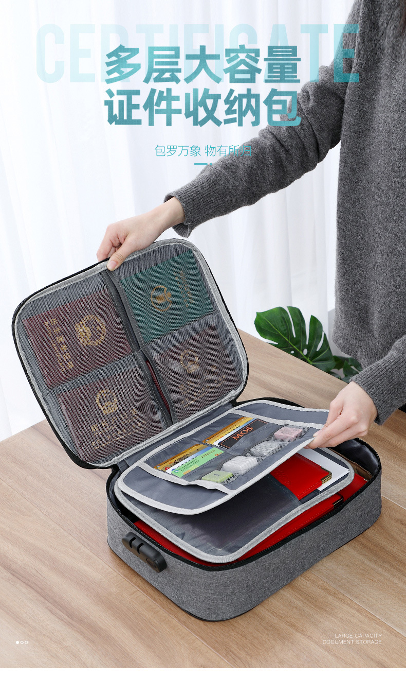 Certificate Storage Box Household Multi-Functional Credentials Boxes Household Certificate Household Register File Information Card Package Organizing Box Bag Certificate Storage Box Household Multi-Functional Credentials Boxes Household Certificate Household Register File Information Card Package Organizing Box Bag