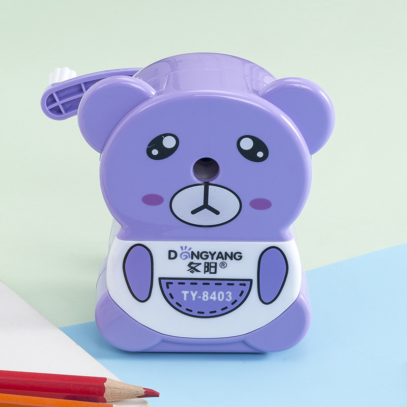 Cartoon bear automatic front and back pencil sharpener students hand sharpener pencil sharpener stationery