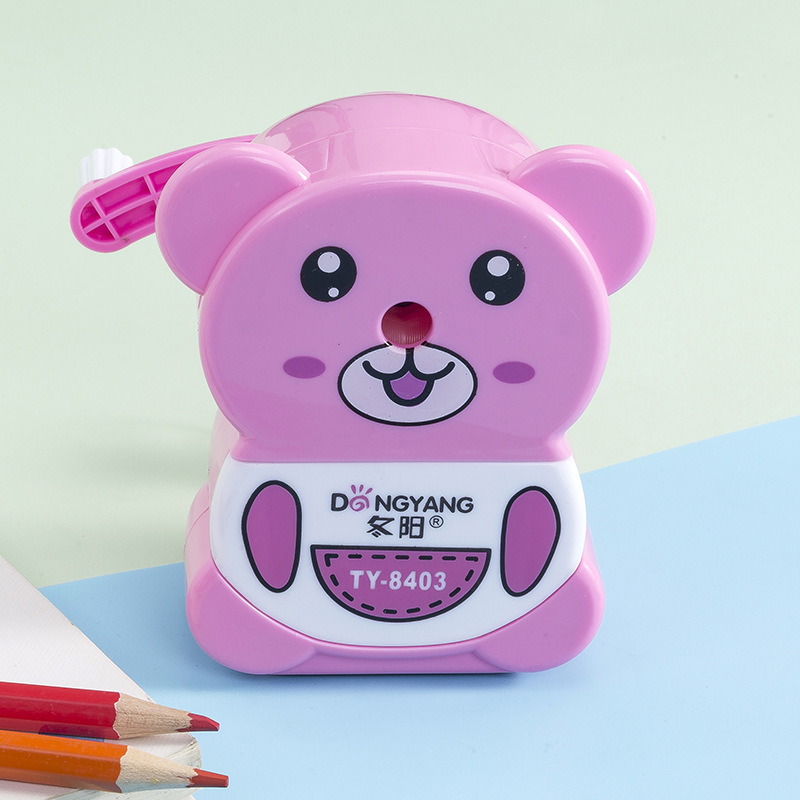 Cartoon bear automatic front and back pencil sharpener students hand sharpener pencil sharpener stationery