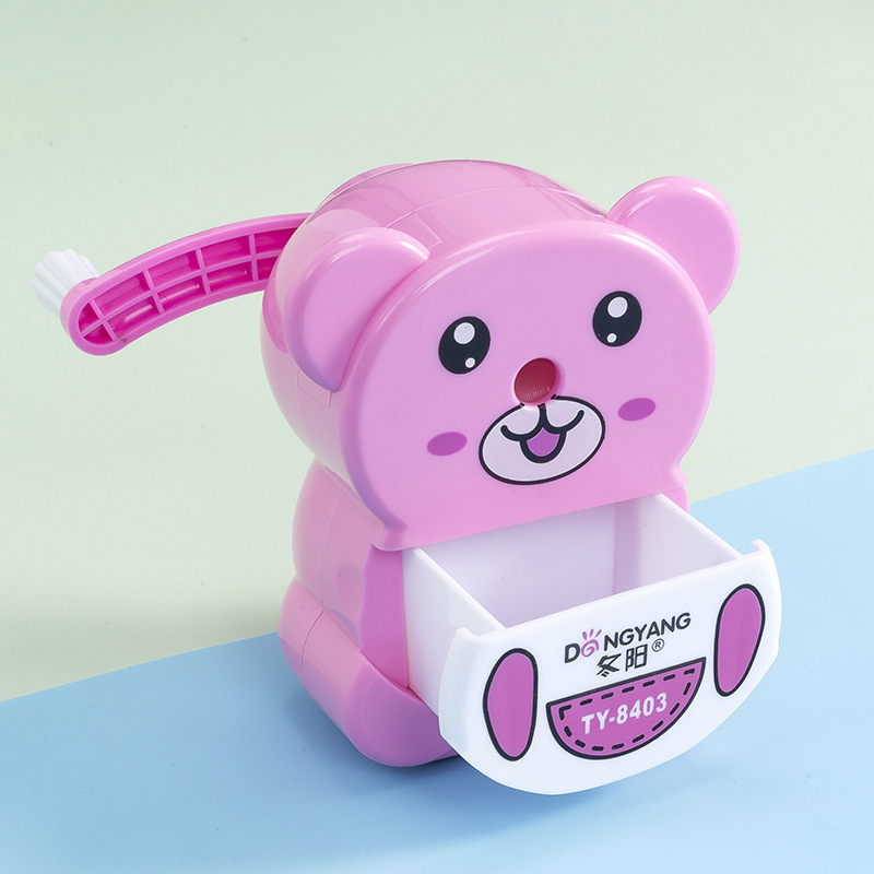 Cartoon bear automatic front and back pencil sharpener students hand sharpener pencil sharpener stationery