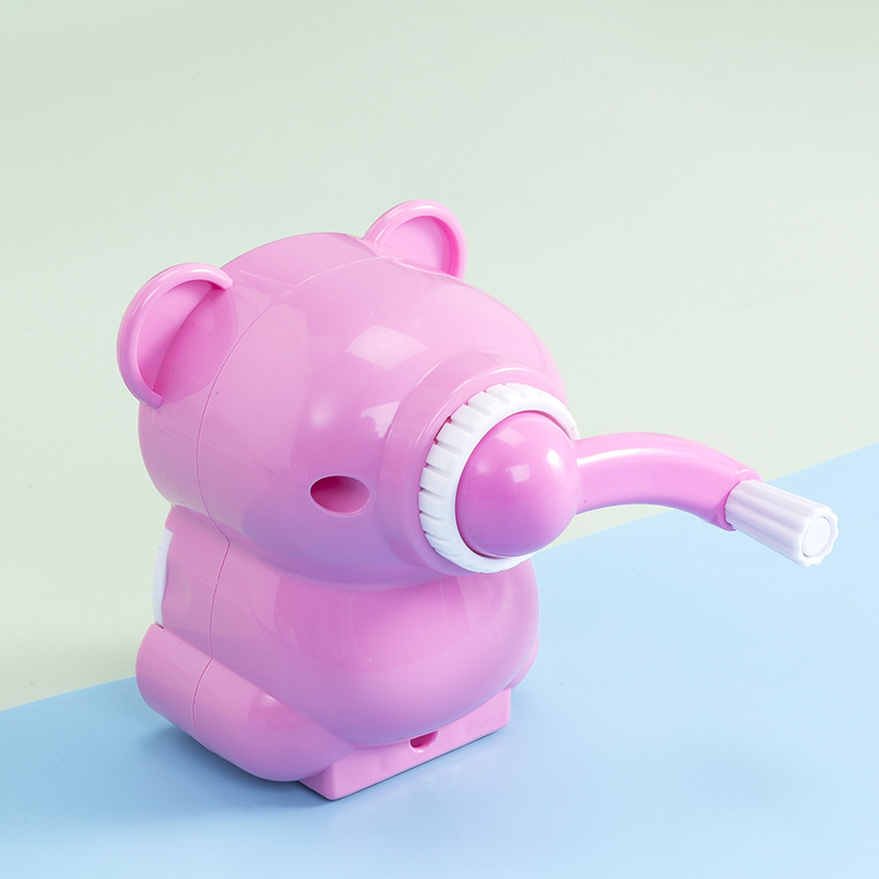 Cartoon bear automatic front and back pencil sharpener students hand sharpener pencil sharpener stationery